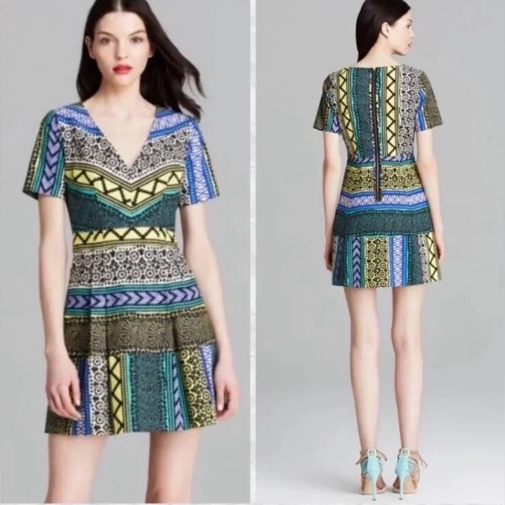 Anthropology Plenty Tracy Reese Dress Geometric New Moom Tribal Green Women 8